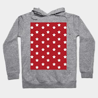 Stars Pattern - White and Red Hoodie